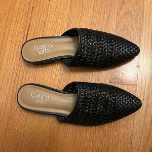 Black Woven Franco Sarto Mule